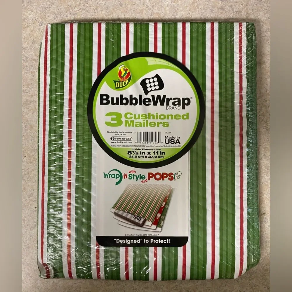 Duck Bubble Mailers Padded Envelope Mailers Holiday Lot of 3 Christmas 8.5x11 - Picture 1 of 2